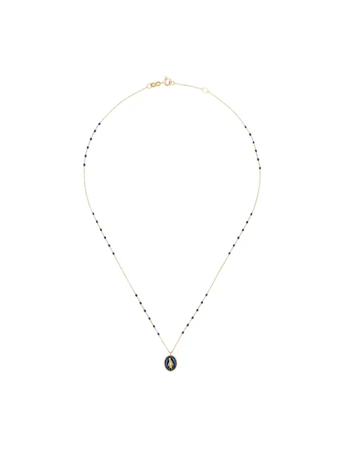 Click to view more detailed imagery on our partner's website Gigi Clozeau 18k Yellow Gold Penguin 42 Cm Beaded Necklace In 102 - Blue