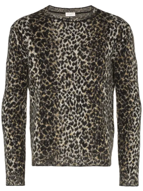 SAINT LAURENT LEOPARD PRINT KNIT JUMPER
