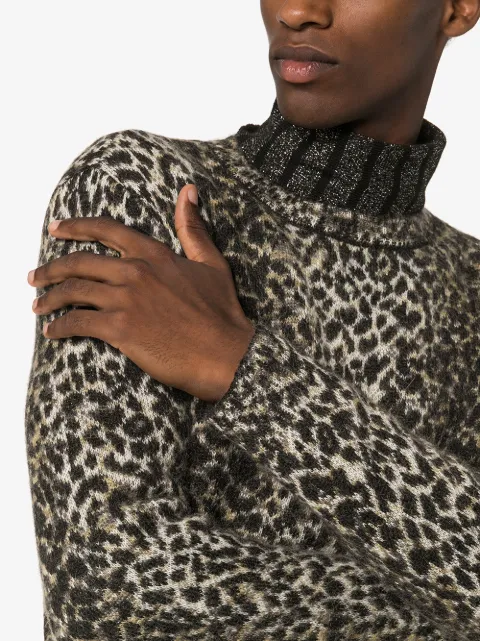 SAINT LAURENT LEOPARD PRINT KNIT JUMPER
