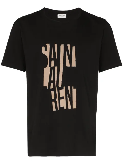 Click to view more detailed imagery on our partner's website Saint Laurent Black Cotton T Shirt With Logo Print