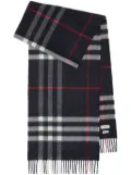 Burberry fringed check cashmere scarf - Blue