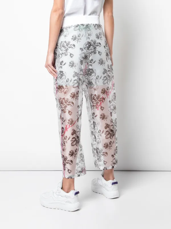 Shop Off-White semi-sheer rose motif 