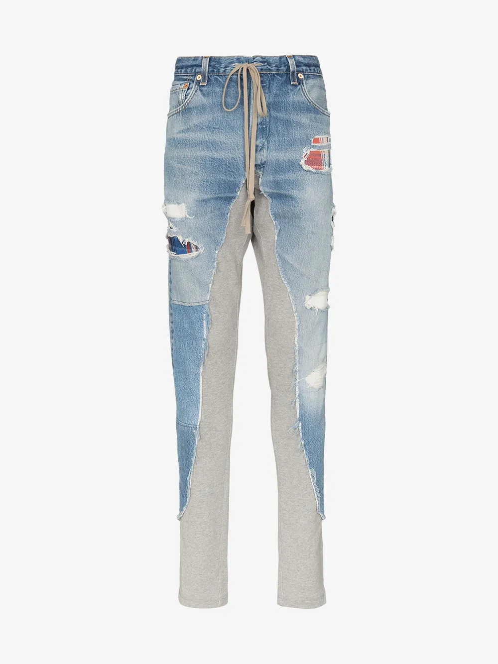 GREG LAUREN GREG LAUREN 50/50 SHREDDED TRACK PANT JEANS,M229M14085656