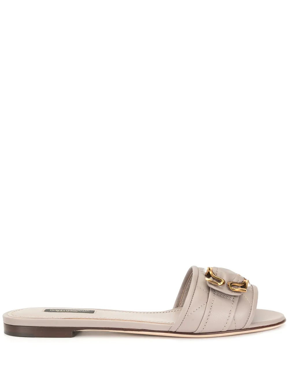 

Dolce & Gabbana sandalias planas con apliques - Gris