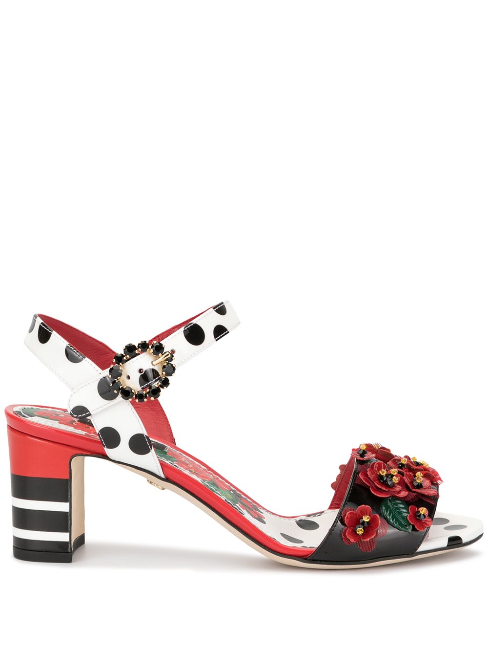 Dolce & Gabbana Floral Embellished Sandals - Farfetch
