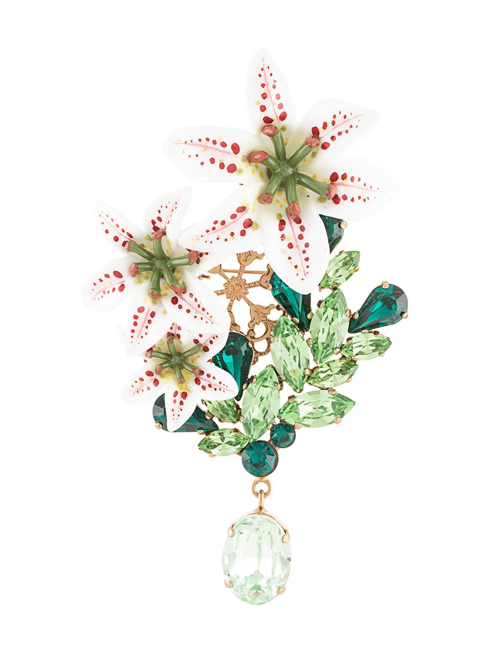фото Dolce & Gabbana брошь с декором в форме лилий