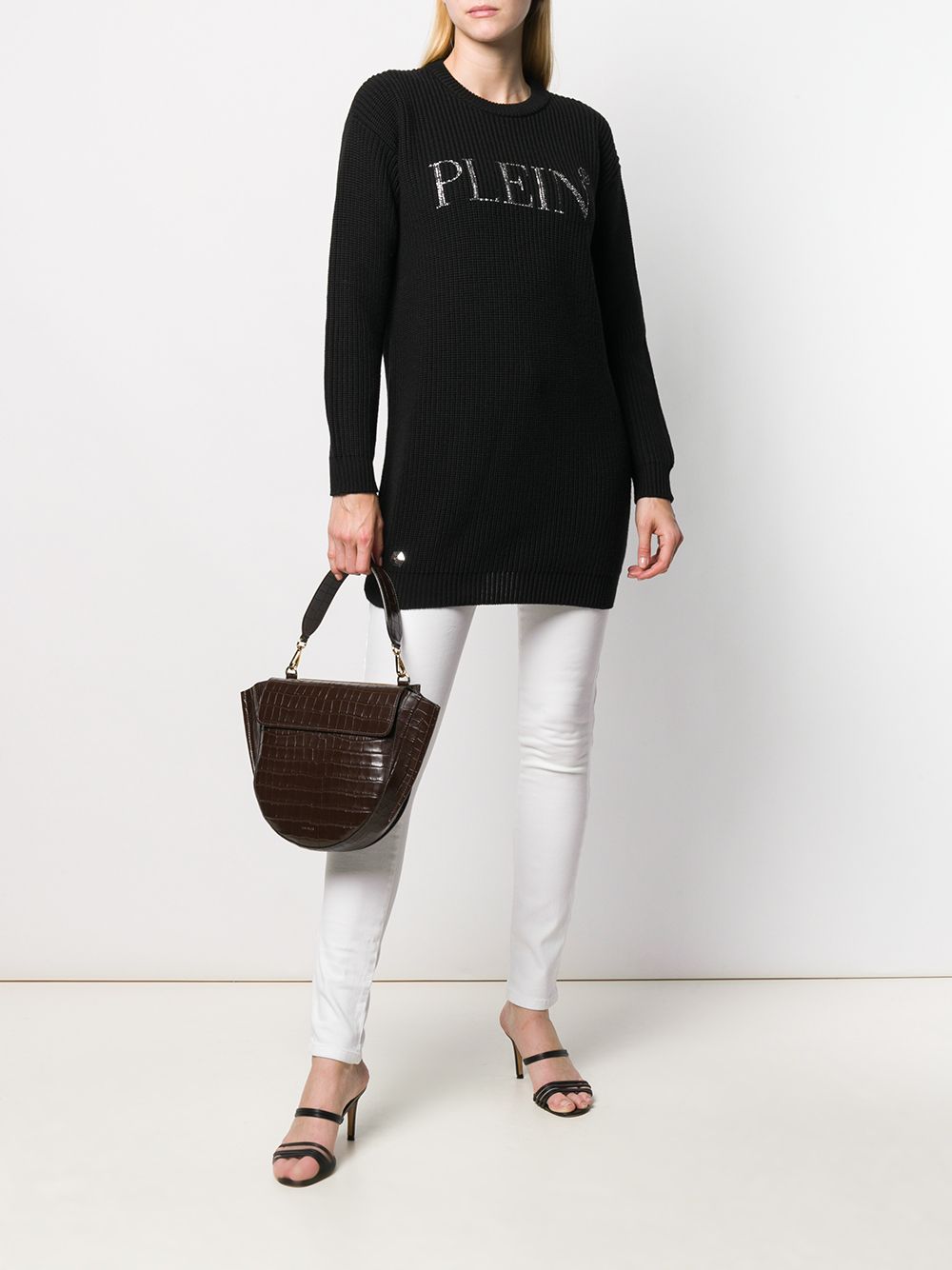Shop Philipp Plein Statement Skinny Jeans In White