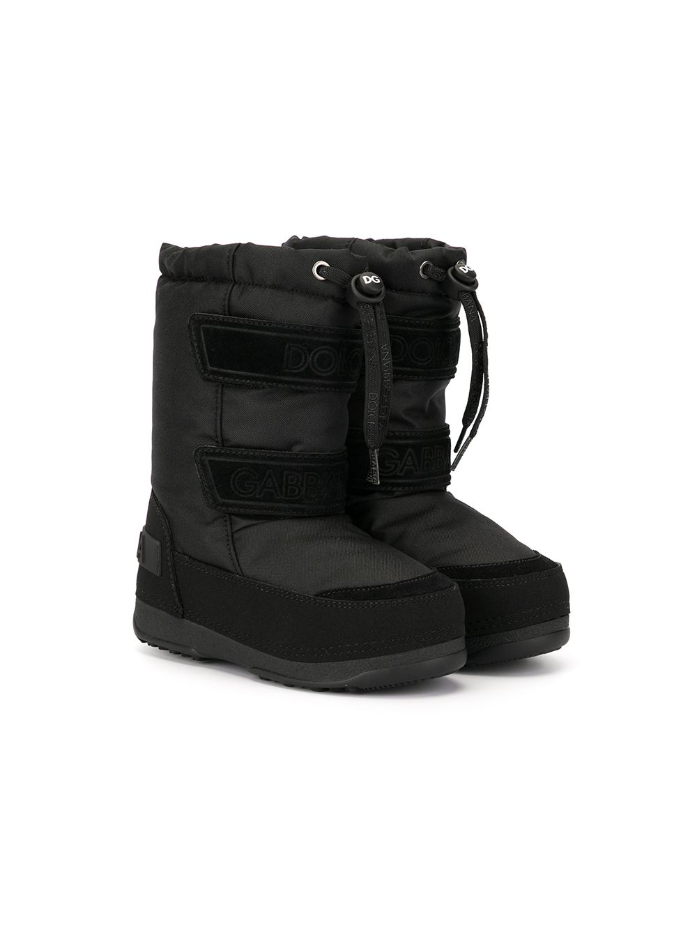 Image 1 of Dolce & Gabbana Kids logo-tape leather snow boots