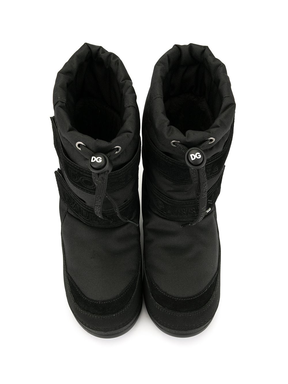 Shop Dolce & Gabbana Logo-tape Leather Snow Boots In Black