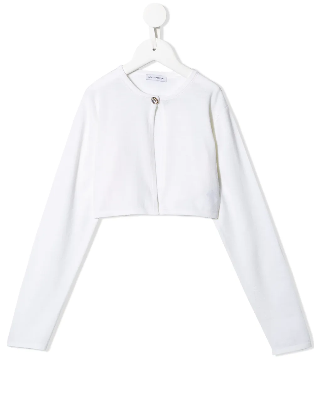 

Dolce & Gabbana Kids round neck cardigan - Blanco