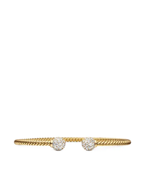 David Yurman 18kt yellow gold Solari Cablespira diamond bracelet (2.6mm)