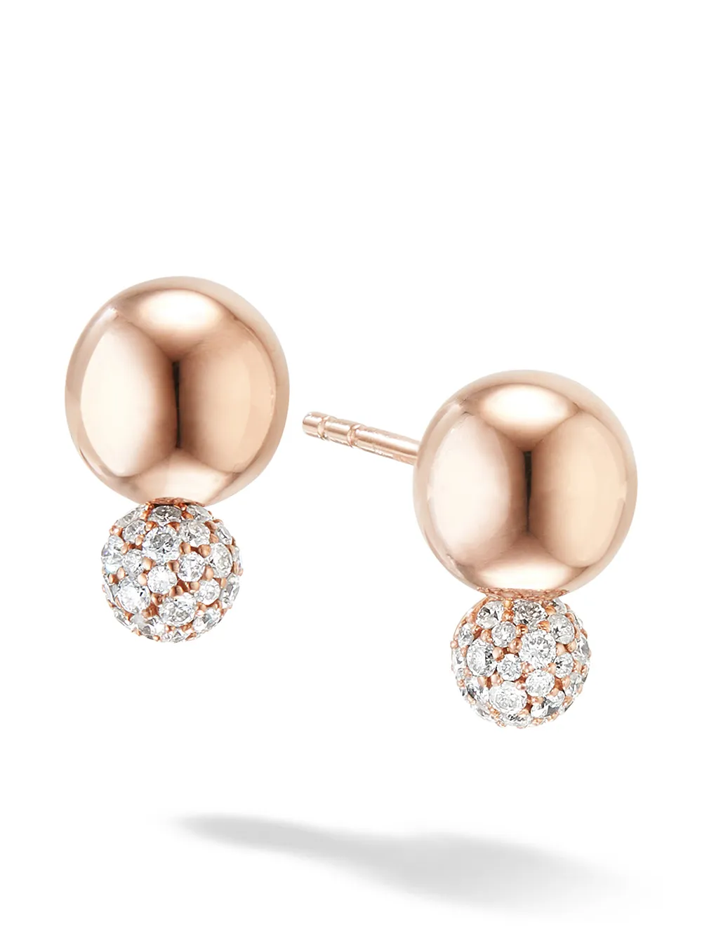 David Yurman золотые серьги-гвоздики Solari с бриллиантами