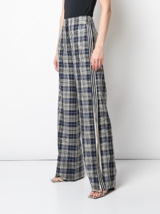 checkered wide-leg trousers展示图