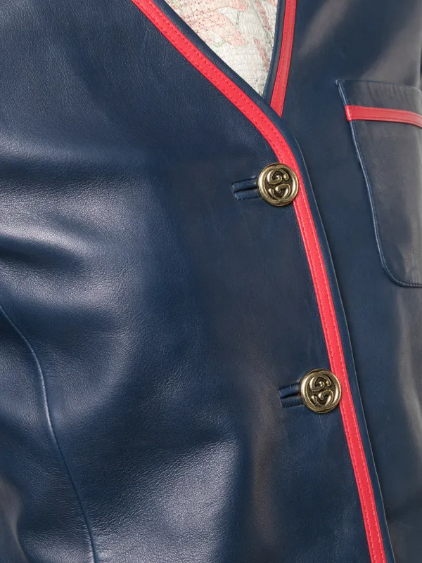 gucci leather blazer
