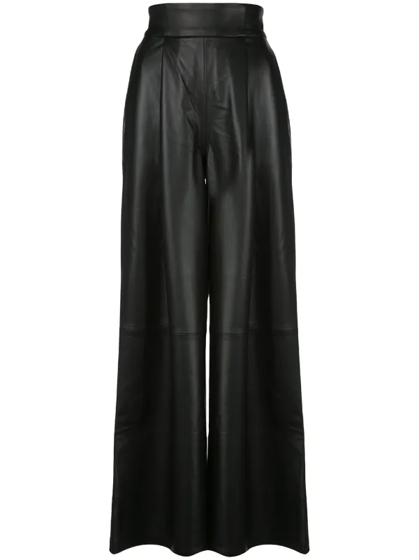 Shop Skiim Amanda leather wide leg 