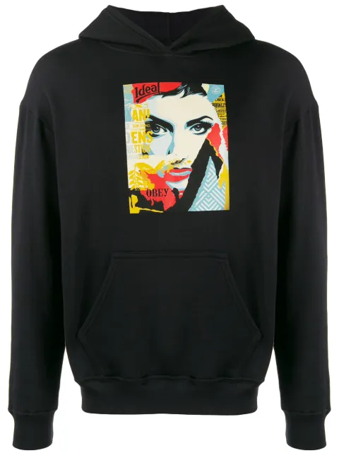 orange obey moletom com capuz