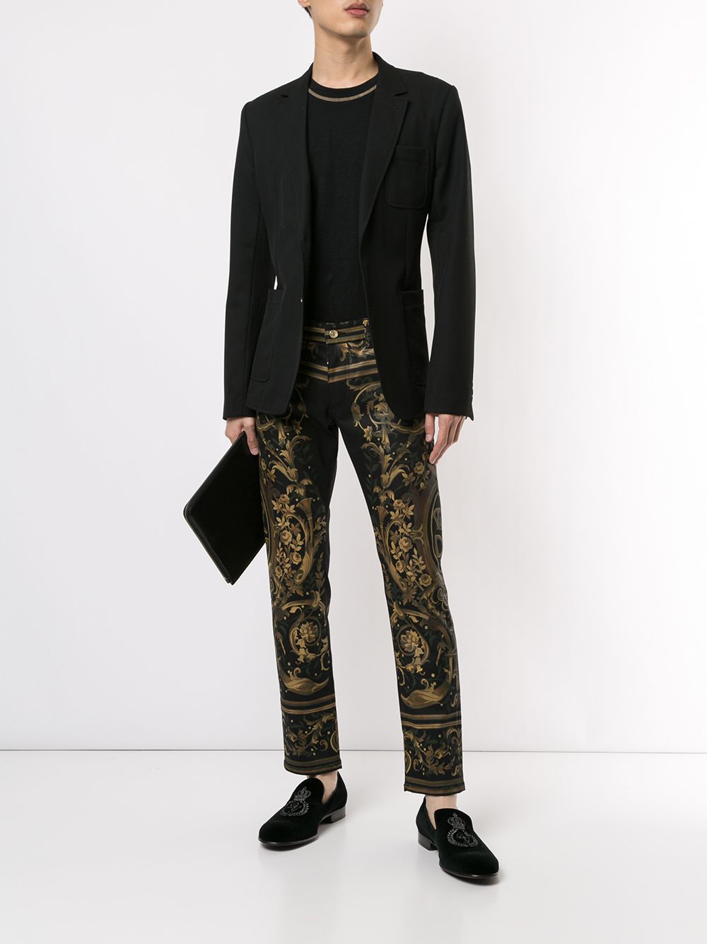 фото Dolce & Gabbana джинсы скинни с цветочным принтом