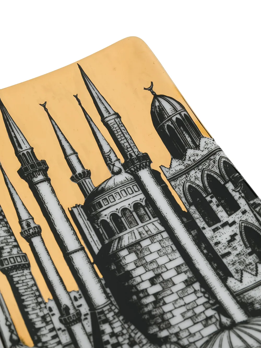  Fornasetti Minareti Rectangular Ashtray - Gold 