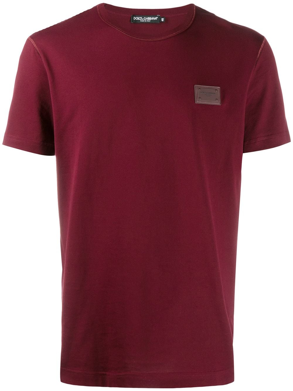 Shop Dolce & Gabbana Logo-appliqué V-neck T-shirt In Red