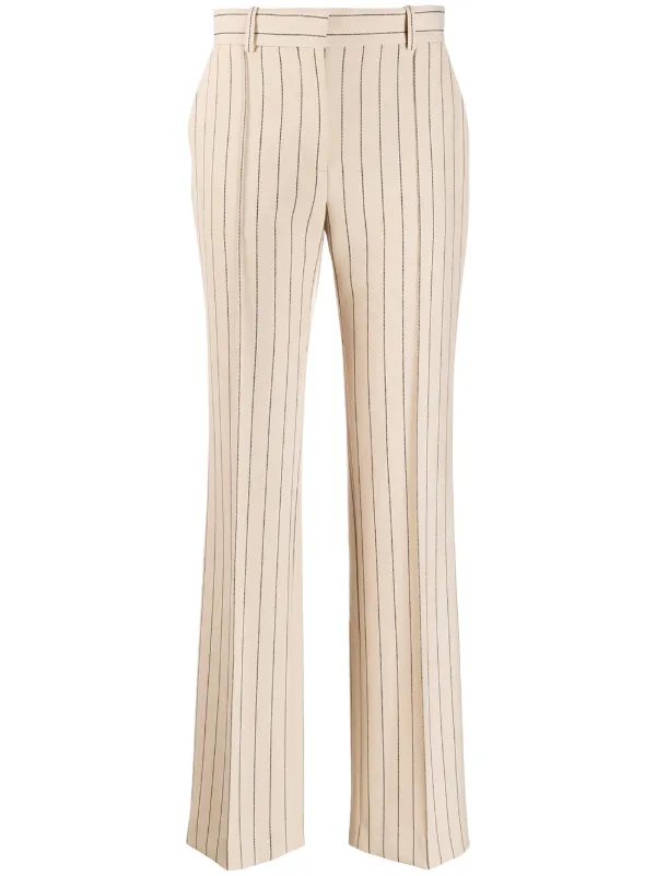 beige striped trousers