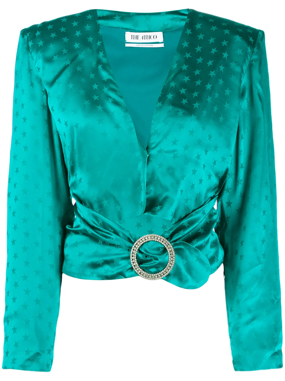 

The Attico blusa con hebilla de cristal y estampado de estrellas - Verde