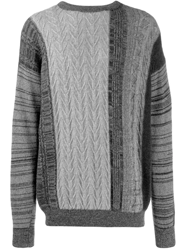 Pringle Of Scotland Patchwork Cable Knit Sweater Farfetch Com Pringle Of Scotland Patchwork Cable Knit Sweater Farfetch Com