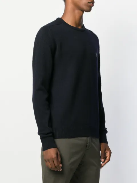 PRINGLE OF SCOTLAND EMBROIDERED LOGO KNIT SWEATER