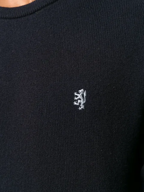 PRINGLE OF SCOTLAND EMBROIDERED LOGO KNIT SWEATER