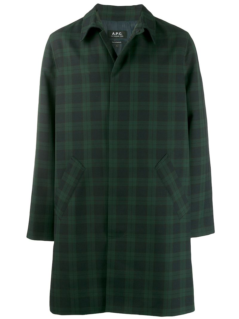 A.P.C. клетчатый плащ New England