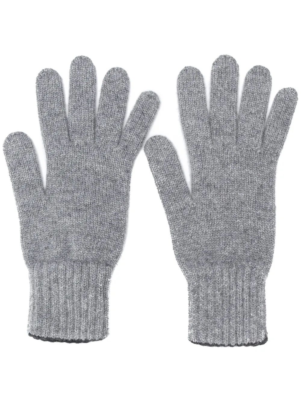 Pringle of Scotland gloves with ribbed details | Grey | Image 1