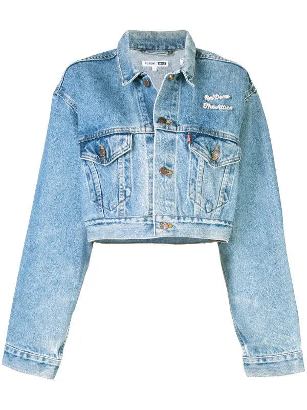 redone cropped denim jacket