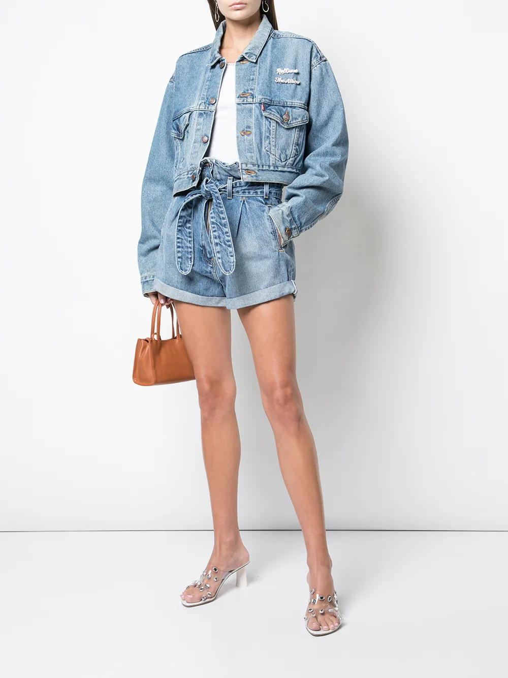 redone cropped denim jacket