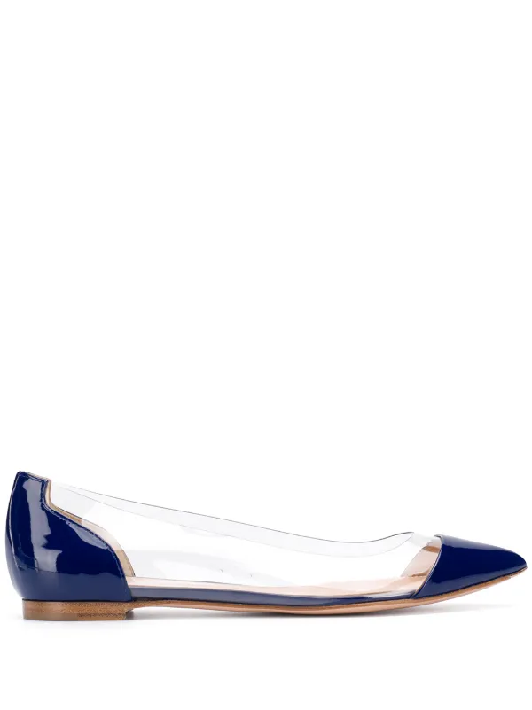 Gianvito Rossi Azure Trasp Ballerinas in Black