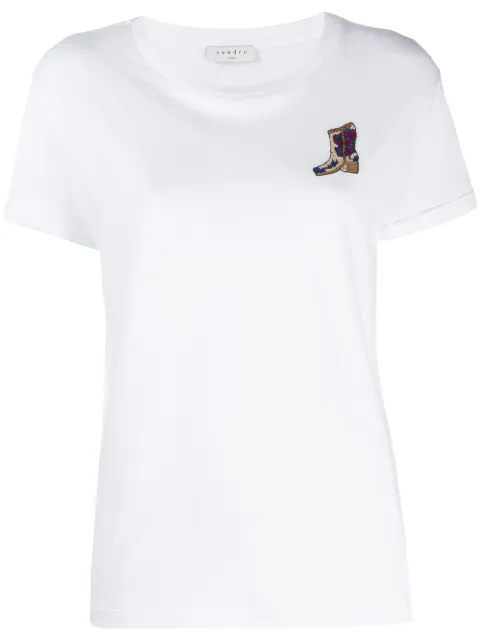 SANDRO EMBROIDERED T