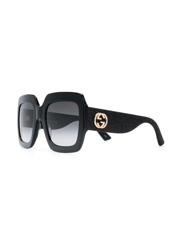 black oversized gucci sunglasses