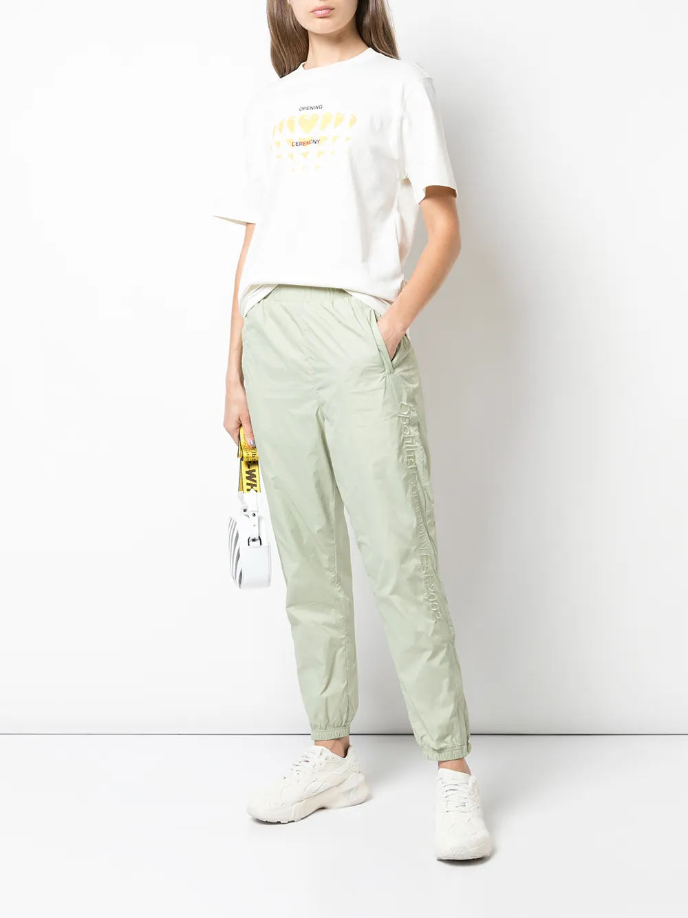 Opening Ceremony T-shirt met bloemenprint Beige