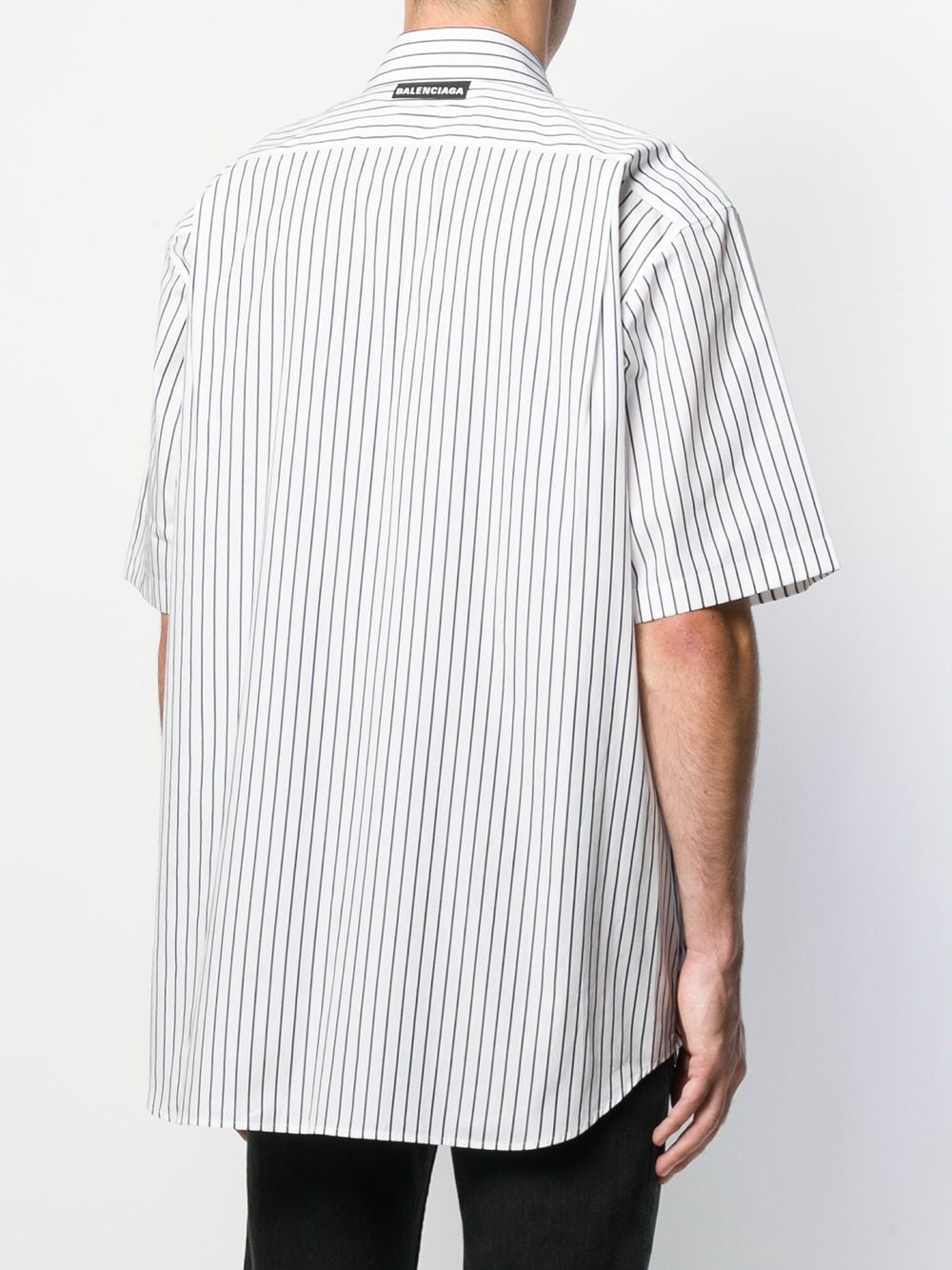 фото Balenciaga рубашка в полоску с короткими рукавами
