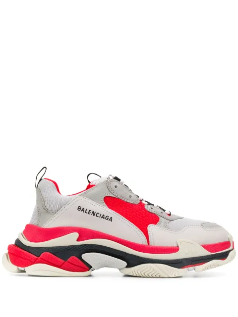 Click to view more detailed imagery on our partner's website Balenciaga Red Men's Red And Grey Triple S Sneaker