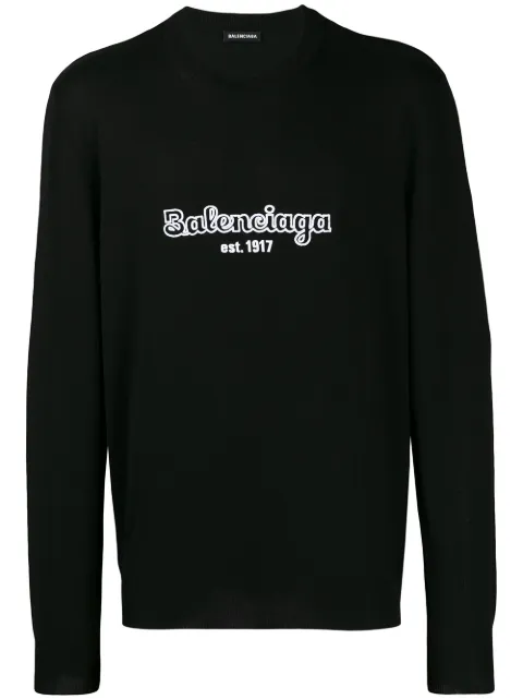 balenciaga logo knit sweater