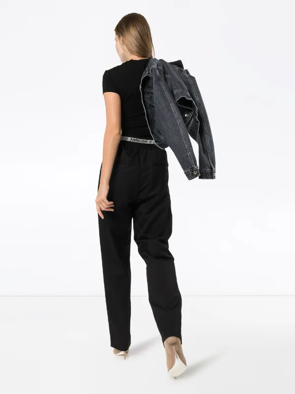 パンツ Ambush Straight-Leg Trousers With High Waist AMBUSH high-waist Straight Leg Trousers | Black | FARFETCH