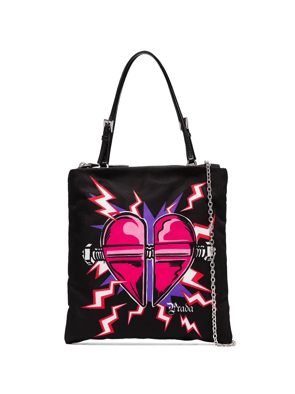 Prada Totes Heart print tote
