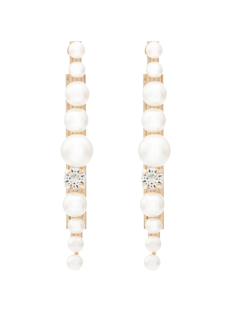 Anton Heunis Accessories ANTON HEUNIS PEARL AND CRYSTAL DROP EARRINGS - WHITE