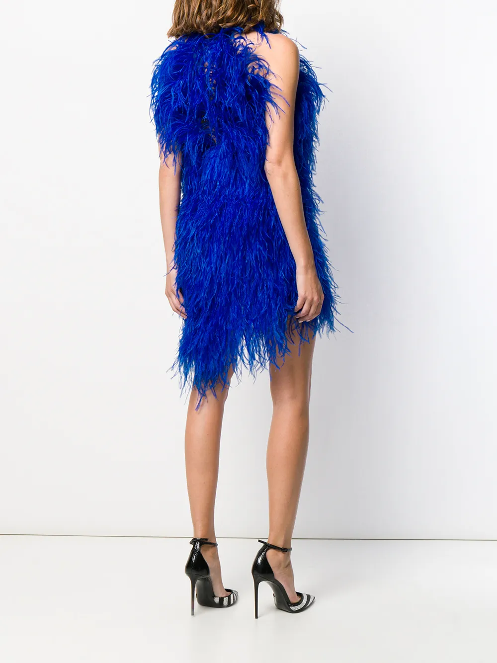 The Attico Mini-jurk met veren Blauw