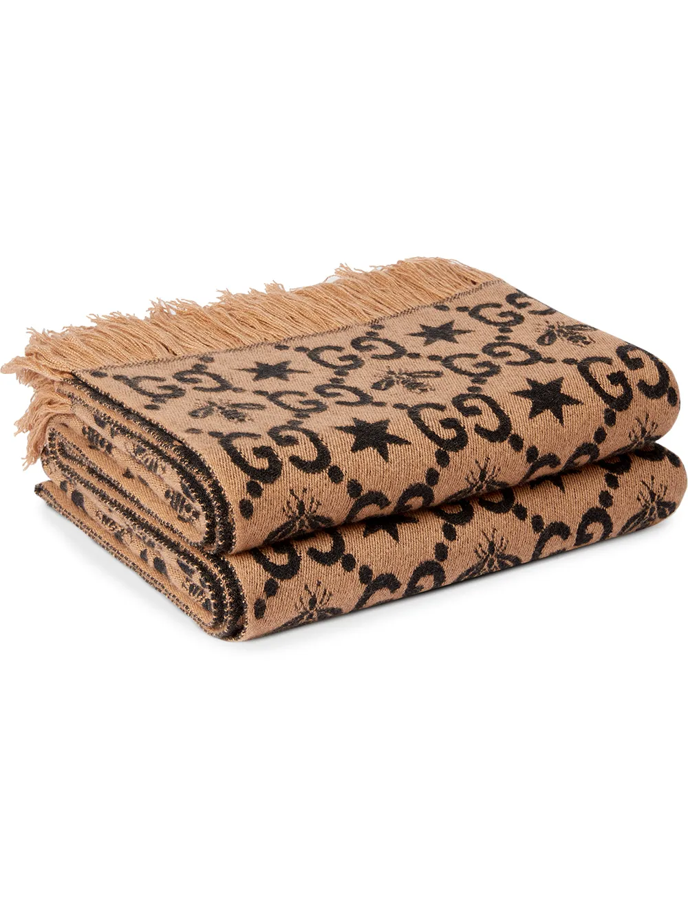 Gucci - GG pattern throw blanket - unisex - Cashmere/Silk/Wool - One Size - Brown