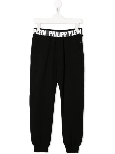 Philipp Plein Junior بنطال رياضي بحزام خصر بشعار