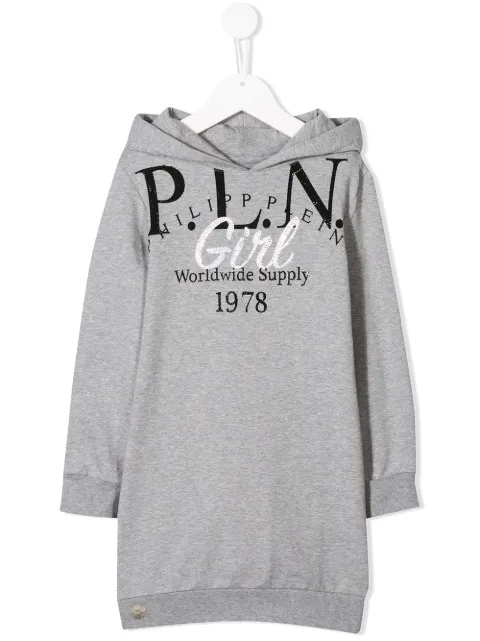 Philipp Plein Junior hooded sweat dress