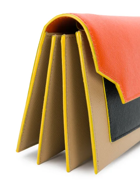 Marni Trunk Colourblock Crossbody Bag In Orange