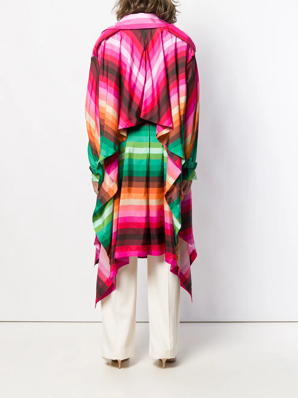 Valentino Garavani Gestreepte trenchcoat Roze