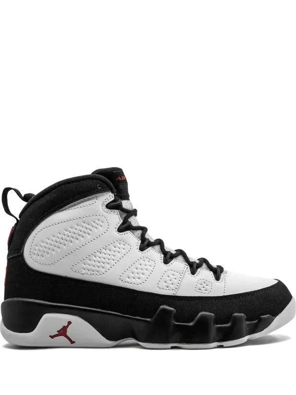 black and red jordan 9