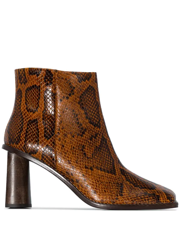 Rejina Pyo Alana 75Mm Snake Effect Ankle Boots | REJINA PYO Brown Alana 75mm snakeeffect ankle boots Brown